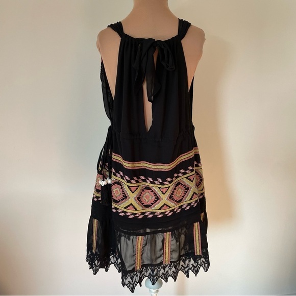 RAMY BROOK Kendyl Geometric-Print Bead Embroiderer Mini Coverup Dress EUC Size S - Picture 8 of 12